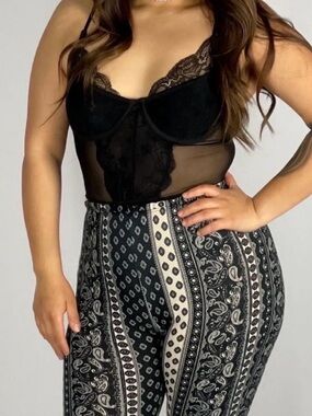 Black Lace Bodysuit with open back